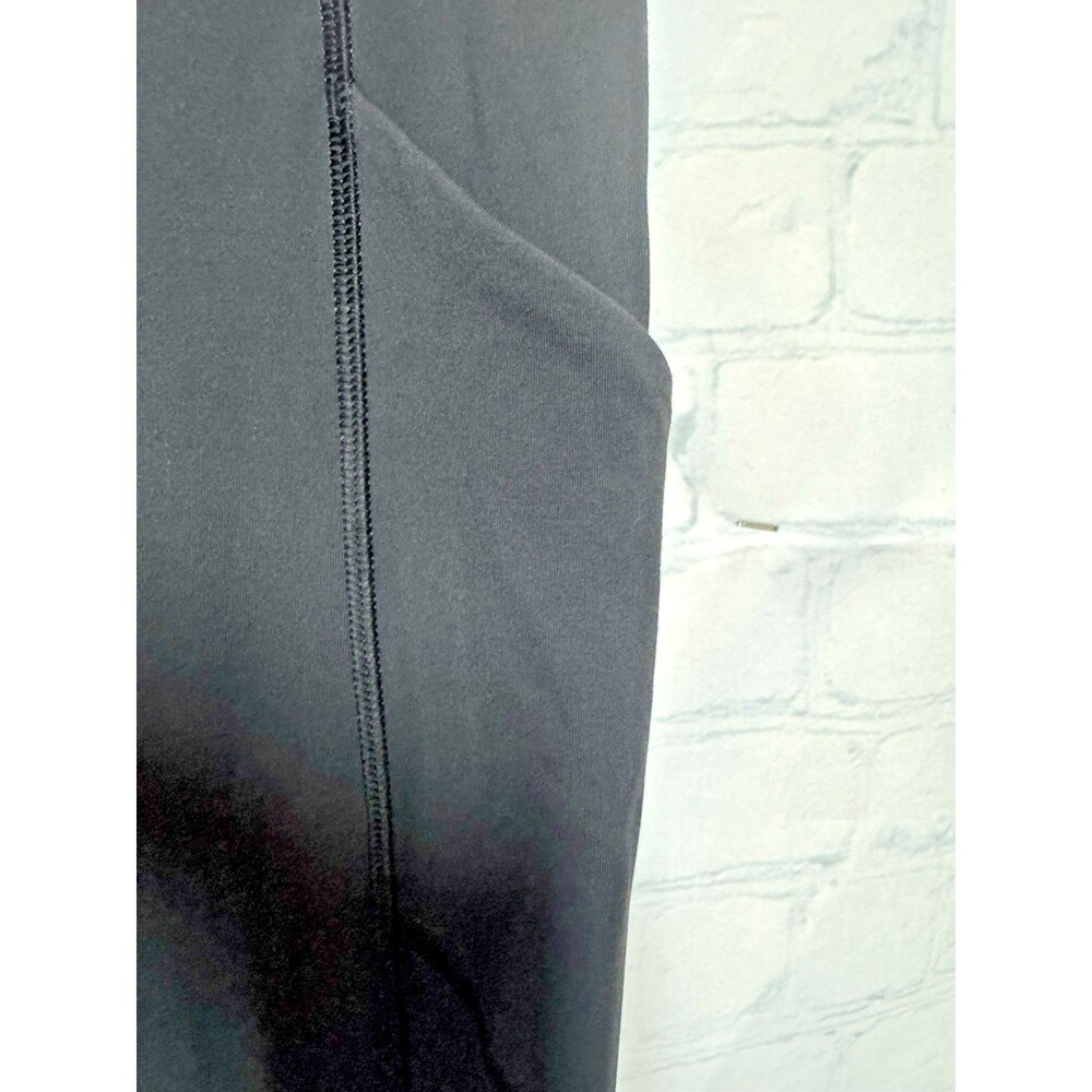 LULULEMON black ruched ruffle leggings size 4 Side pockets red band - Picture 3 of 9